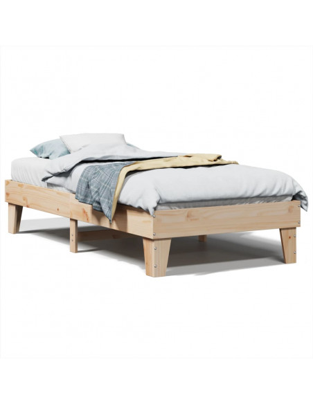 Giroletto senza Materasso 100x200 cm in Legno Massello di Pino