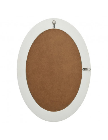 Specchio da Parete Stile Barocco 50x70 cm Bianco