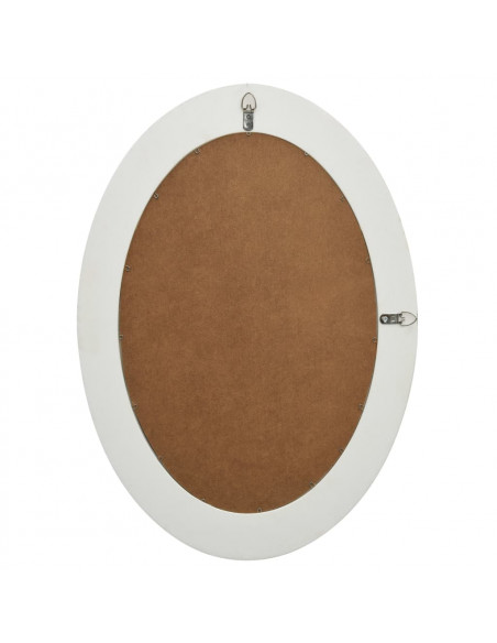 Specchio da Parete Stile Barocco 50x70 cm Bianco