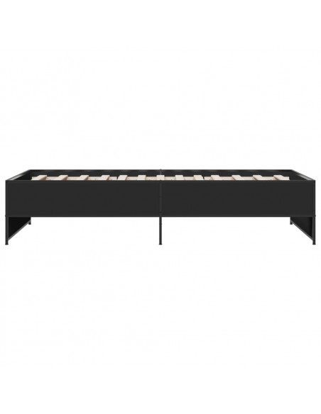Giroletto Nero 75x190 cm in Legno Multistrato e Metallo