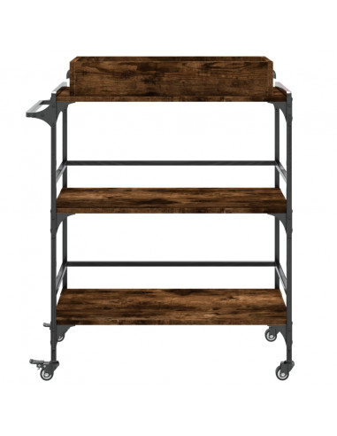 Carrello da Cucina Rovere Fumo 81,5x41x92,5cm Legno Multistrato