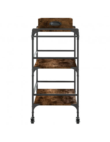Carrello da Cucina Rovere Fumo 81,5x41x92,5cm Legno Multistrato
