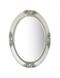 Specchio da Parete Stile Barocco 50x70 cm Argento 2