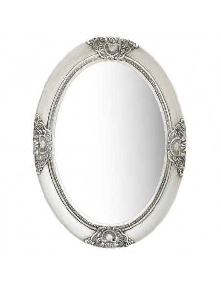 Specchio da Parete Stile Barocco 50x70 cm Argento