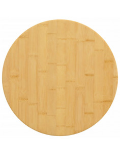 Piano del Tavolo Ø50x4 cm in Bambù 2