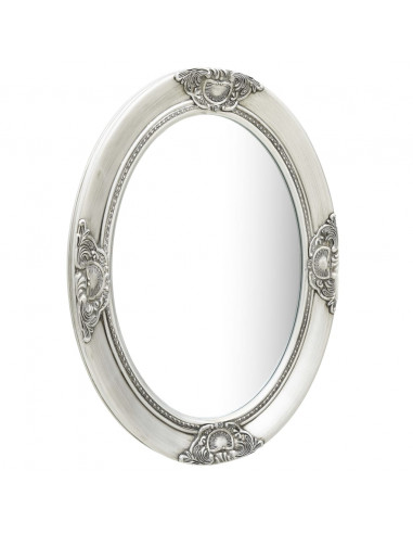 Specchio da Parete Stile Barocco 50x70 cm Argento