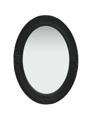 Specchio da Parete Stile Barocco 50x70 cm Nero