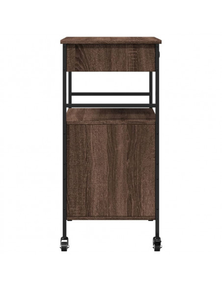 Carrello Cucina Rovere Marrone 56x43x89,5 cm Legno Multistrato
