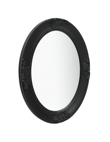 Specchio da Parete Stile Barocco 50x70 cm Nero