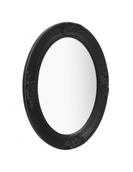 Specchio da Parete Stile Barocco 50x70 cm Nero
