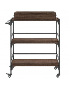 Carrello Cucina Rovere Marrone 81,5x41x92,5cm Legno Multistrato 2