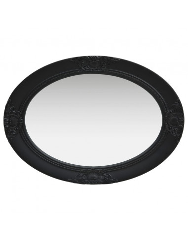 Specchio da Parete Stile Barocco 50x70 cm Nero