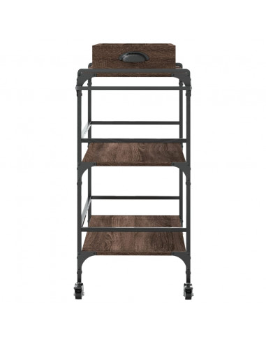 Carrello Cucina Rovere Marrone 81,5x41x92,5cm Legno Multistrato