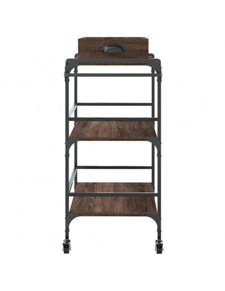 Carrello Cucina Rovere Marrone 81,5x41x92,5cm Legno Multistrato