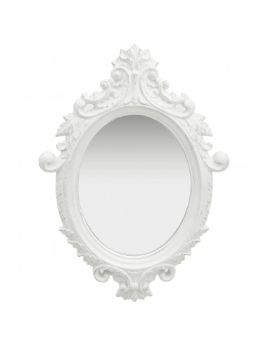 Specchio da Parete Stile Castello 56x76 cm Bianco