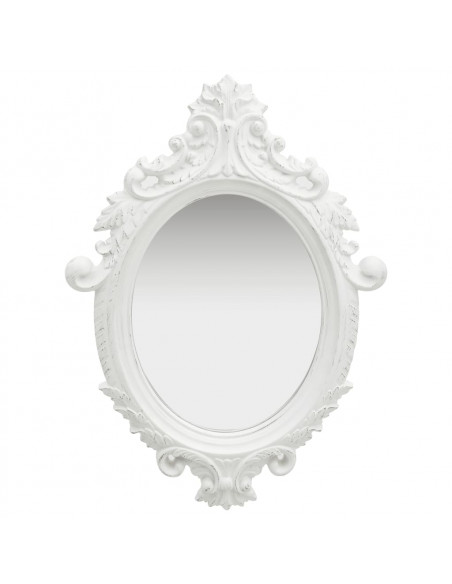 Specchio da Parete Stile Castello 56x76 cm Bianco