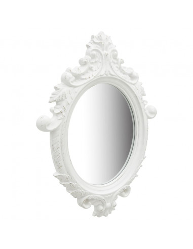 Specchio da Parete Stile Castello 56x76 cm Bianco