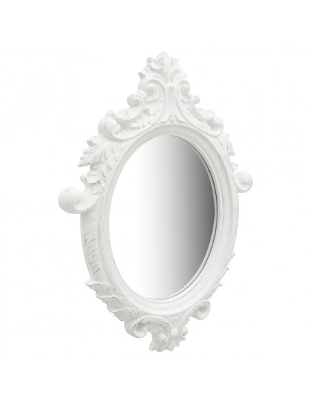 Specchio da Parete Stile Castello 56x76 cm Bianco