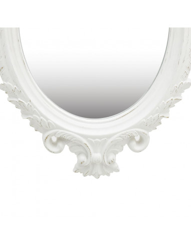 Specchio da Parete Stile Castello 56x76 cm Bianco