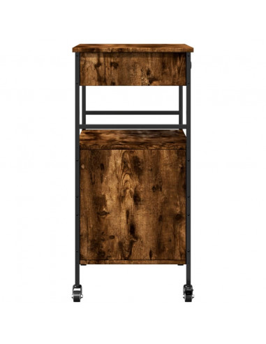 Carrello da Cucina Rovere Fumo 56x43x89,5 cm Legno Multistrato