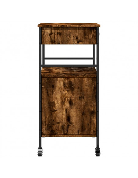 Carrello da Cucina Rovere Fumo 56x43x89,5 cm Legno Multistrato
