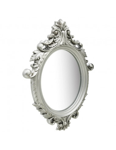Specchio da Parete Stile Castello 56x76 cm Argento
