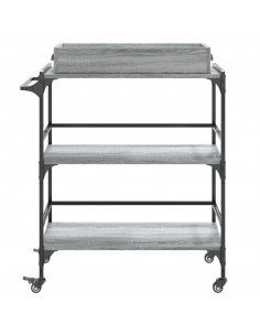 Carrello Cucina Grigio Sonoma 81,5x41x92,5 cm Legno Multistrato 2