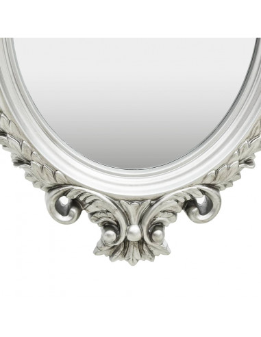 Specchio da Parete Stile Castello 56x76 cm Argento
