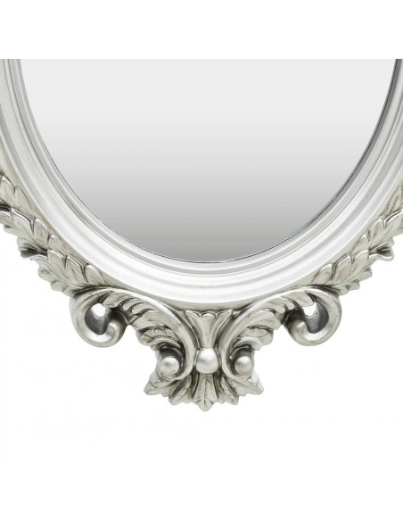 Specchio da Parete Stile Castello 56x76 cm Argento
