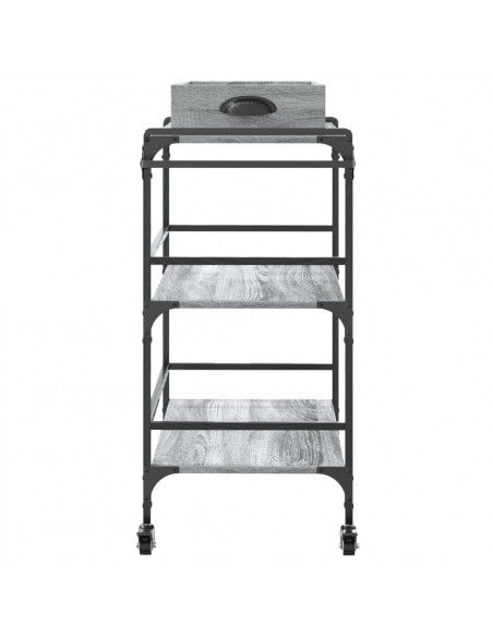 Carrello Cucina Grigio Sonoma 81,5x41x92,5 cm Legno Multistrato