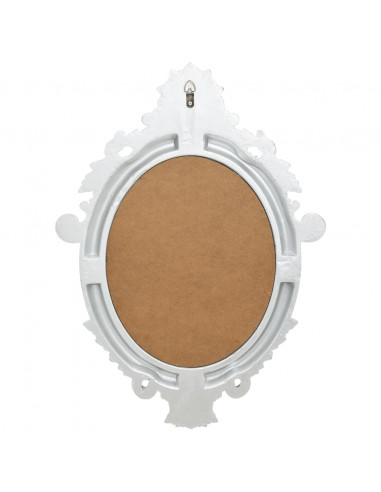 Specchio da Parete Stile Castello 56x76 cm Argento