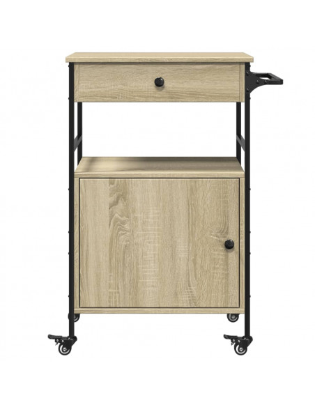 Carrello da Cucina Rovere Sonoma 56x43x89,5cm Legno Multistrato