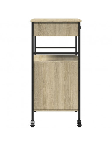 Carrello da Cucina Rovere Sonoma 56x43x89,5cm Legno Multistrato