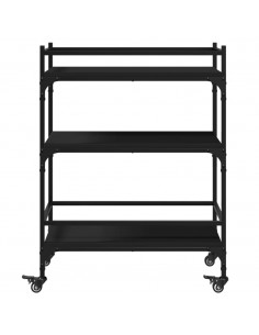 Carrello da Cucina Nero 65x40x86,5 cm in Legno Multistrato 2