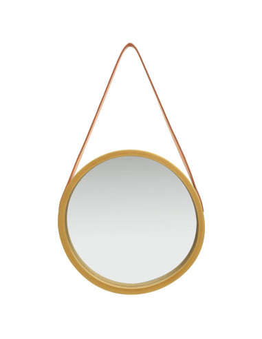Specchio da Parete con Cinghia 40 cm Oro
