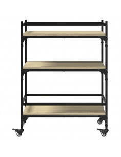 Carrello da Cucina Rovere Sonoma 65x40x86,5cm Legno Multistrato 2