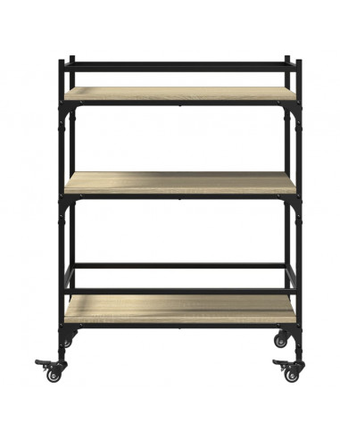 Carrello da Cucina Rovere Sonoma 65x40x86,5cm Legno Multistrato