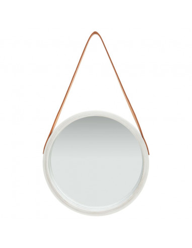 Specchio da Parete con Cinghia 40 cm Argento