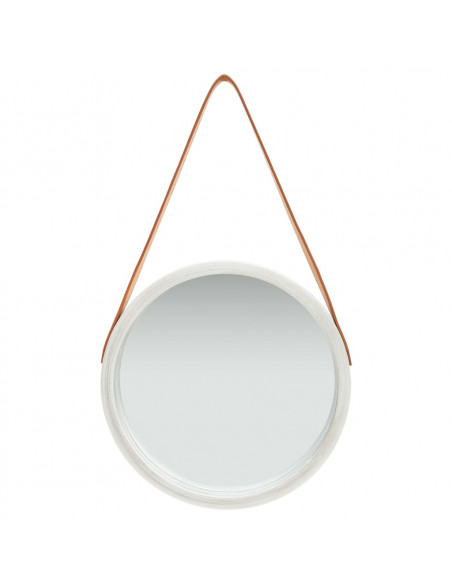 Specchio da Parete con Cinghia 40 cm Argento
