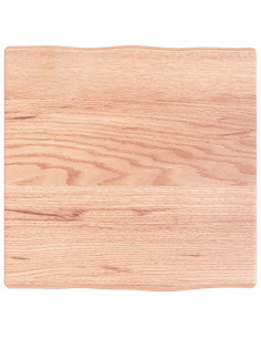 Piano Tavolo Marrone Chiaro 40x40x(2-4) cm Rovere Non Trattato 2