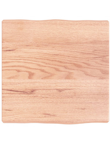 Piano Tavolo Marrone Chiaro 40x40x(2-4) cm Rovere Non Trattato