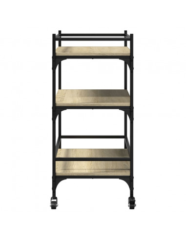 Carrello da Cucina Rovere Sonoma 65x40x86,5cm Legno Multistrato