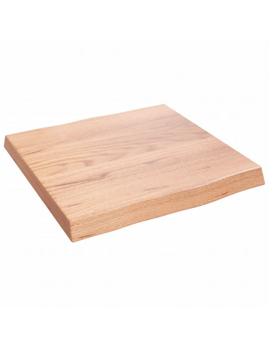 Piano Tavolo Marrone Chiaro 40x40x(2-4) cm Rovere Non Trattato
