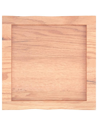Piano Tavolo Marrone Chiaro 40x40x(2-4) cm Rovere Non Trattato