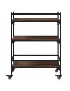 Carrello Cucina Rovere Marrone 65x40x86,5 cm Legno Multistrato 2