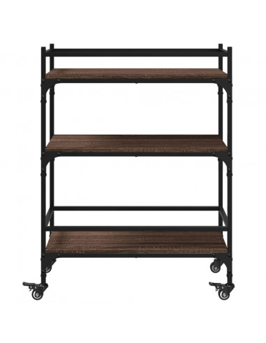 Carrello Cucina Rovere Marrone 65x40x86,5 cm Legno Multistrato