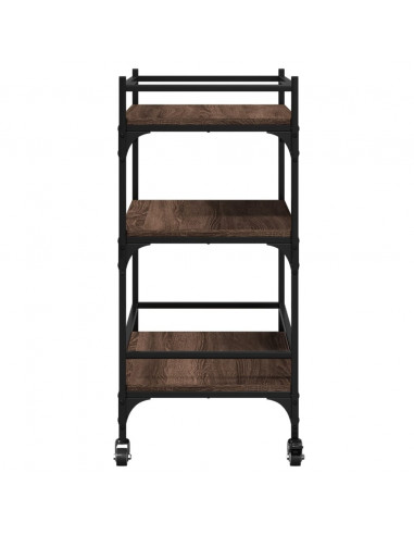 Carrello Cucina Rovere Marrone 65x40x86,5 cm Legno Multistrato