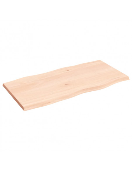Piano per Tavolo 80x40x2 cm in Rovere Non Trattato Bordi Vivi