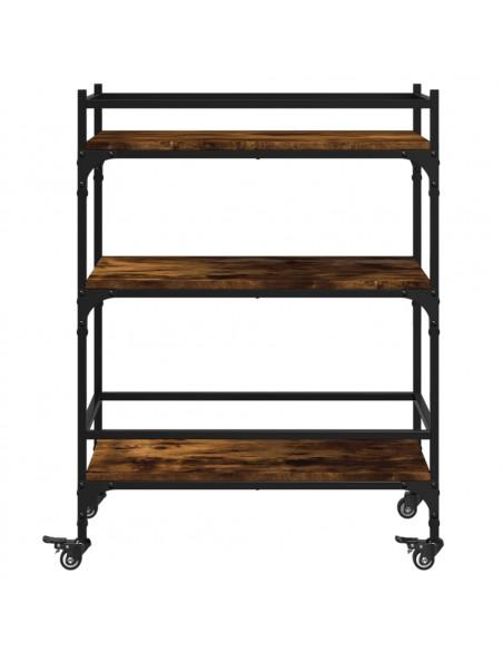Carrello da Cucina Rovere Fumo 65x40x86,5 cm Legno Multistrato