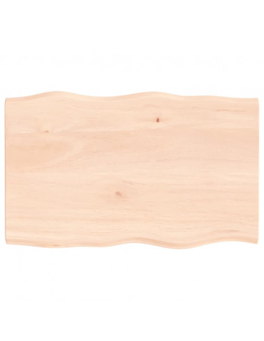 Piano per Tavolo 80x50x2 cm in Rovere Non Trattato Bordi Vivi